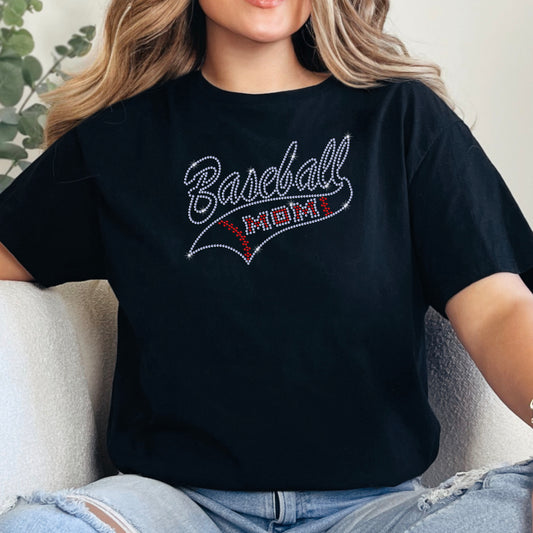 Baseball Script Tail Rhinestone Template – Digital Download