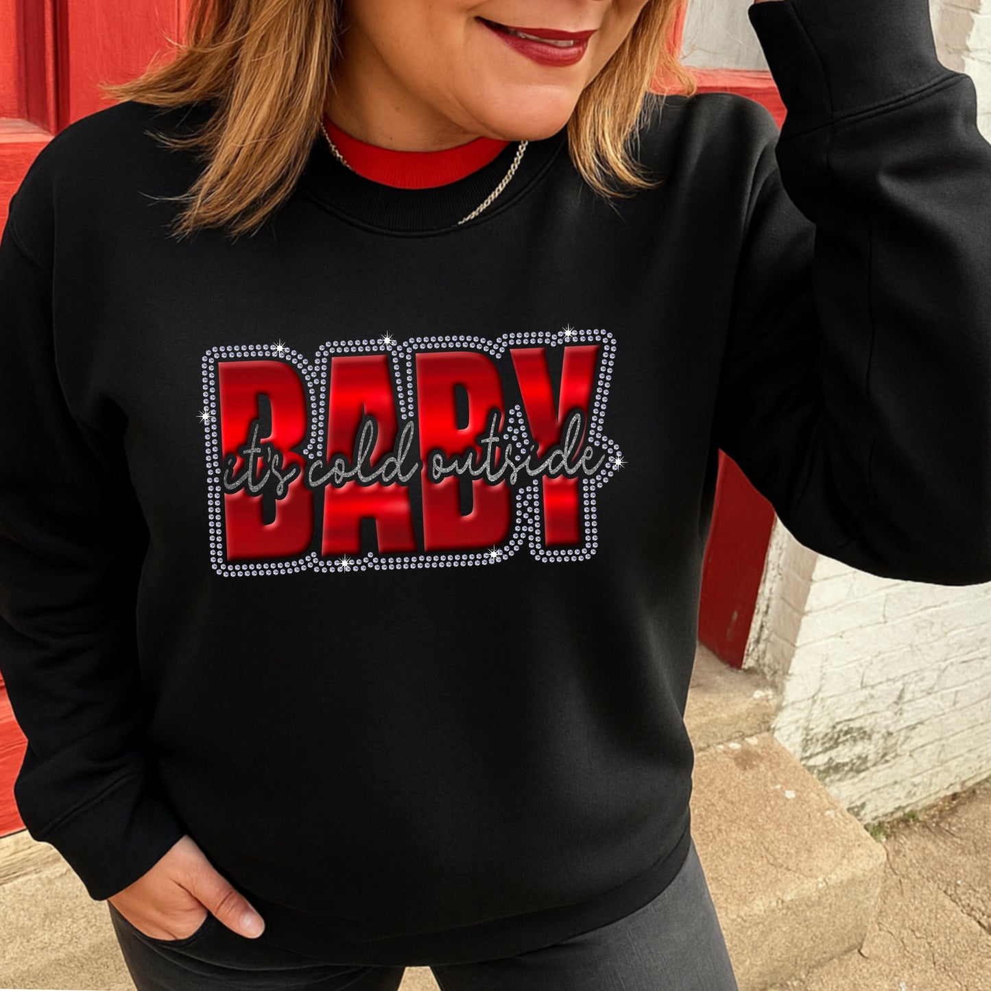 Baby It’s Cold Outside Rhinestone Template – Digital Download