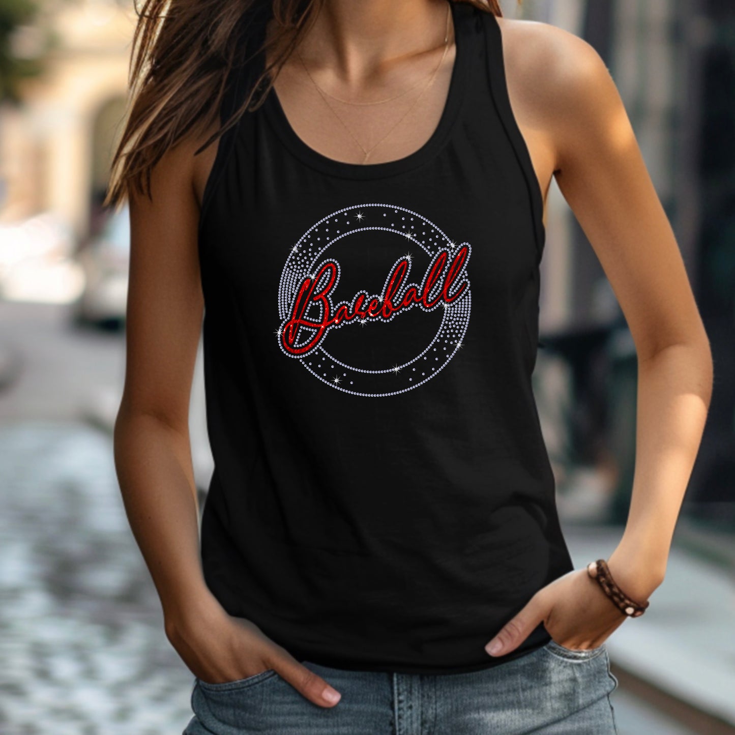 Baseball Rhinestone Circle Script Template – Digital Download