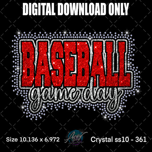 Baseball Game Day Scatter Rhinestone Template – Digital Download