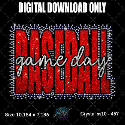 Baseball Game Day Scatter Rhinestone Template – Digital Download