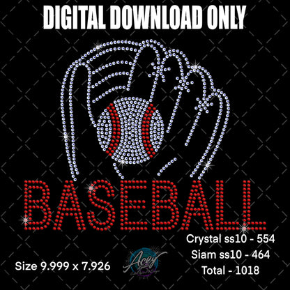 Baseball Glove Rhinestone Template – Digital Download