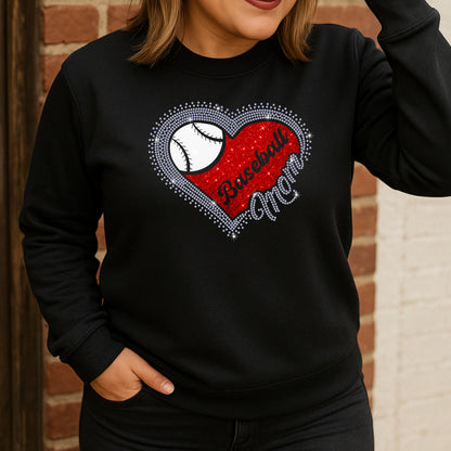 Baseball Mom Heart Scatter Rhinestone Template – Digital Download