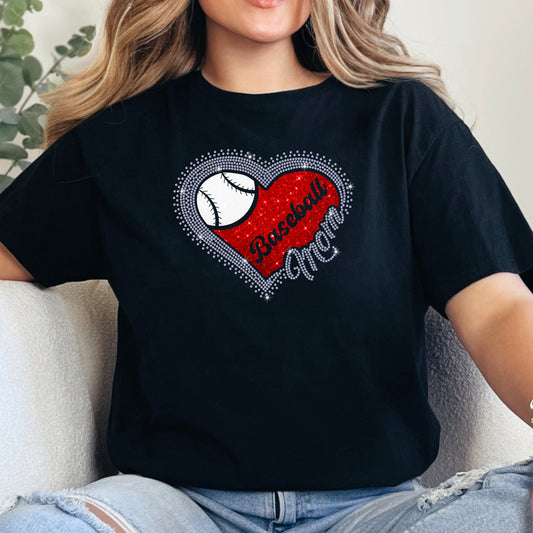 Baseball Mom Heart Scatter Rhinestone Template – Digital Download
