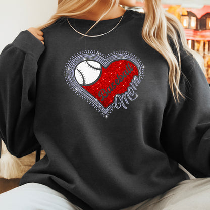 Baseball Mom Heart Scatter Rhinestone Template – Digital Download