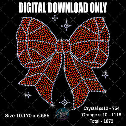 Basketball Bow Rhinestone Template – Digital Download