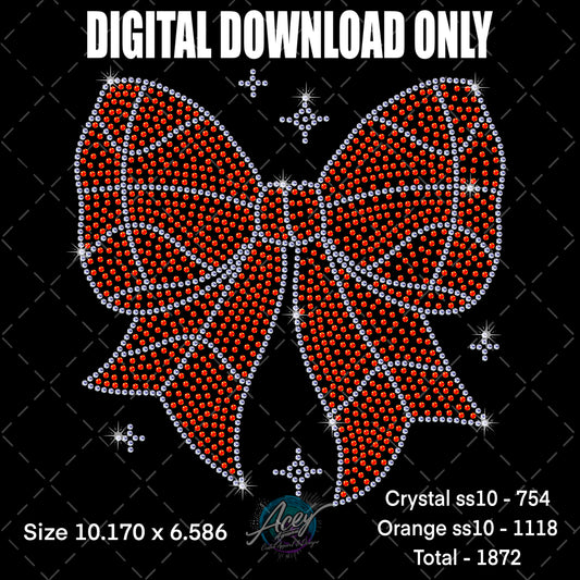 Basketball Bow Rhinestone Template – Digital Download