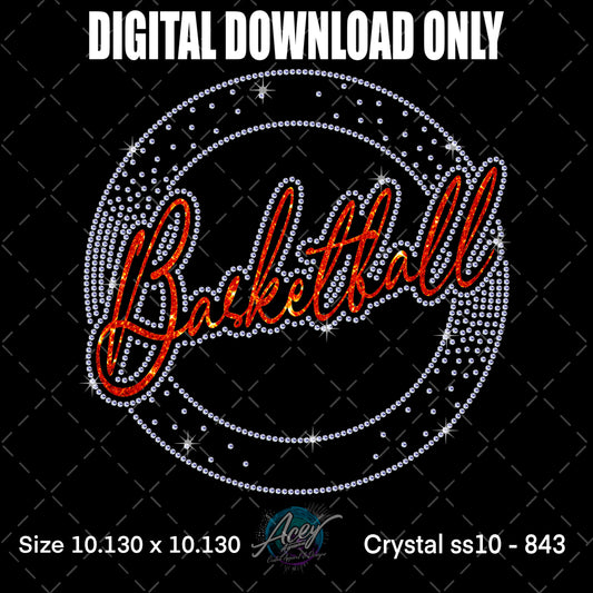Basketball Circle Fade Rhinestone Template – Digital Download