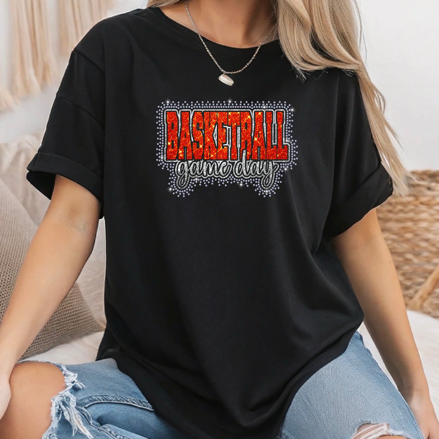 Basketball Game Day Rhinestone Template – Digital Download