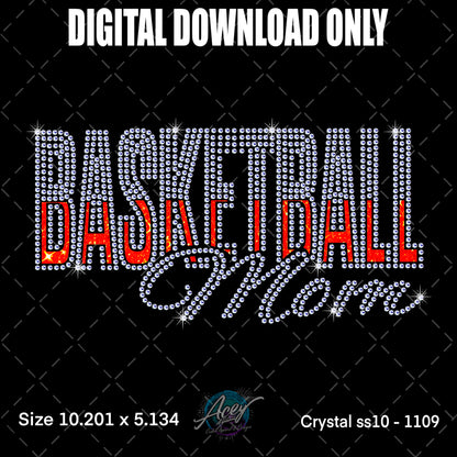 Basketball Mom Rhinestone Template – Digital Download