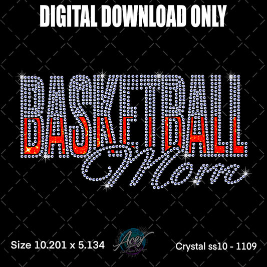 Basketball Mom Rhinestone Template – Digital Download