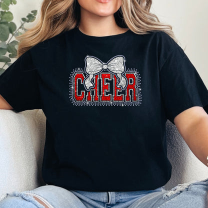 Cheer Rhinestone Glitter Bow Digital Design